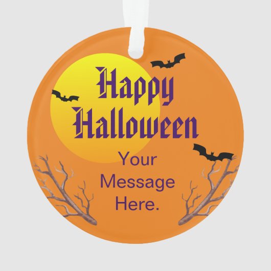 Happy Halloween Bats en de maan Ornament (achterkant)