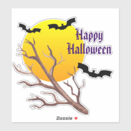 Happy Halloween Bats en de maan Sticker