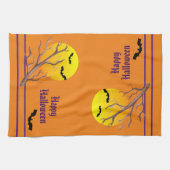 Happy Halloween Bats en de maan Theedoek (Horizontaal)