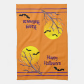 Happy Halloween Bats en de maan Theedoek (Verticaal)