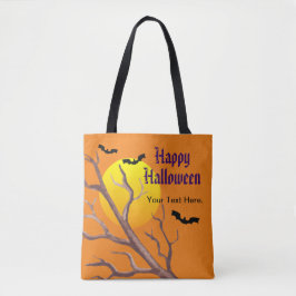 Happy Halloween Bats en de maan Tote Bag