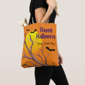Happy Halloween Bats en de maan Tote Bag (Dichtbij)