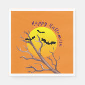 Happy Halloween Bats en het moonpapier Napkins Servet (Voorkant)