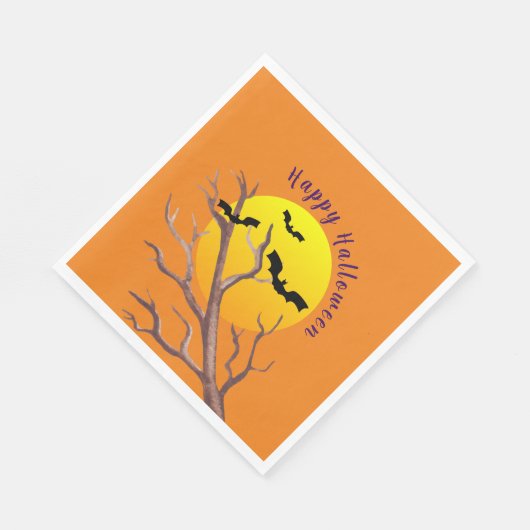 Happy Halloween Bats en het moonpapier Napkins Servet (Hoek)