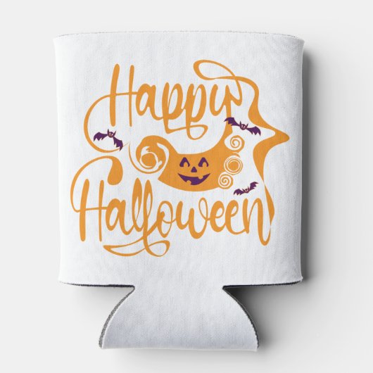 Happy Halloween bats jack o lantern Blikjeskoeler (Achterkant)