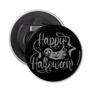 Happy Halloween bats jack o lantern Button Flesopener