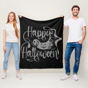 Happy Halloween bats jack o lantern Fleece Deken