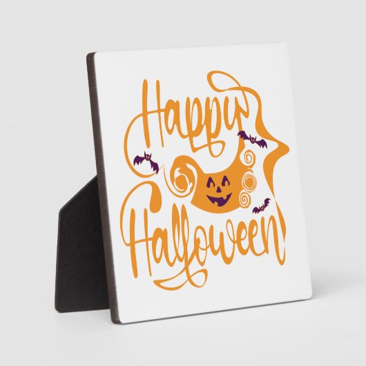 Happy Halloween bats jack o lantern Fotoplaat (Voorkant)
