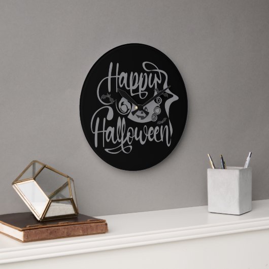 Happy Halloween bats jack o lantern Grote Klok (Kantoor)
