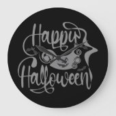 Happy Halloween bats jack o lantern Grote Klok (Voorkant)