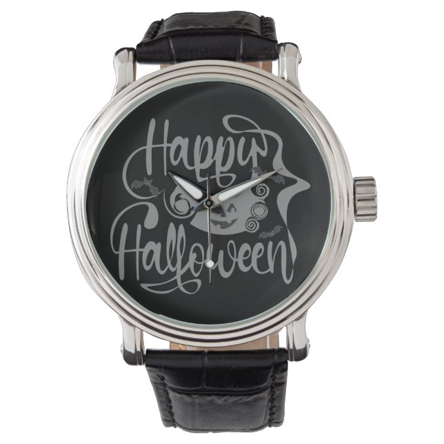 Happy Halloween bats jack o lantern Horloge (Voorkant)