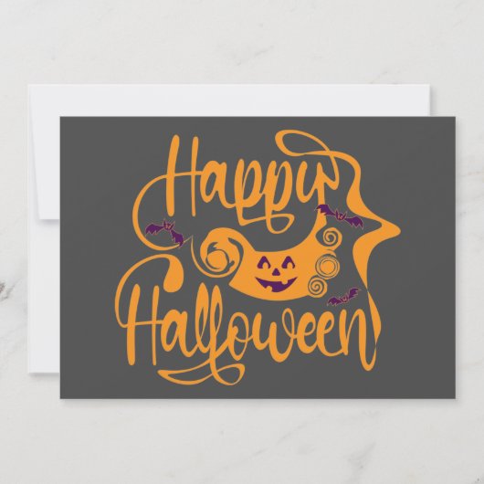 Happy Halloween bats jack o lantern Kaart (Voorkant)