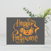 Happy Halloween bats jack o lantern Kaart (Staand voorkant)