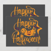 Happy Halloween bats jack o lantern Kaart (Voorkant / Achterkant)
