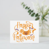 Happy Halloween bats jack o lantern Kaart (Staand voorkant)