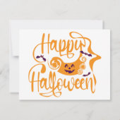 Happy Halloween bats jack o lantern Kaart (Achterkant)