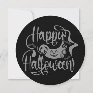 Happy Halloween bats jack o lantern Kaart