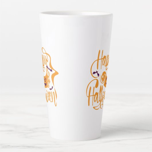 Happy Halloween bats jack o lantern Latte Mok (Voorkant)