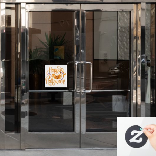 Happy Halloween bats jack o lantern Raamsticker (Kantoordeur)