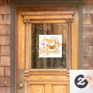 Happy Halloween bats jack o lantern Raamsticker