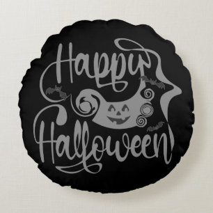 Happy Halloween bats jack o lantern Rond Kussen