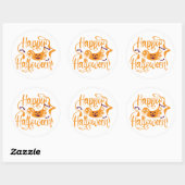 Happy Halloween bats jack o lantern Ronde Sticker (Vel)