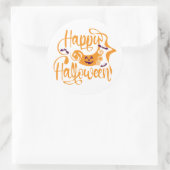 Happy Halloween bats jack o lantern Ronde Sticker (Tas)