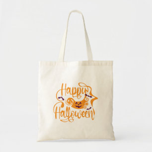 Happy Halloween bats jack o lantern Tote Bag