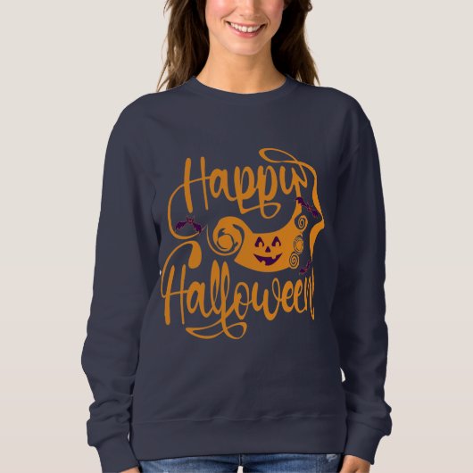 Happy Halloween bats jack o lantern Trui (Voorkant)