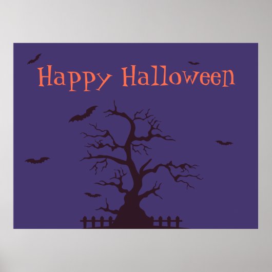 Happy Halloween Bats Poster – Spooky Wall Art (Voorkant)