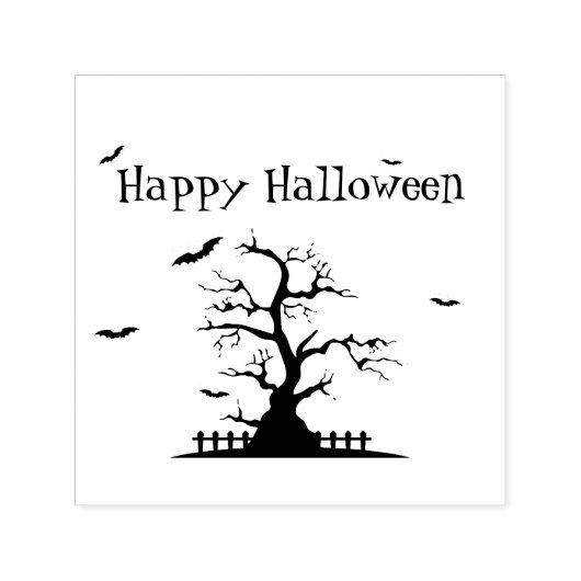 Happy Halloween Bats Self-Inking Stamp – Spooky Zelfinktende Stempel (Design)