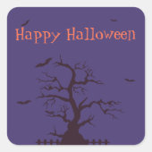 Happy Halloween Bats Vierkante Sticker (Voorkant)