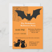 Happy Halloween Batty Cats Party Kaart (Voorkant)