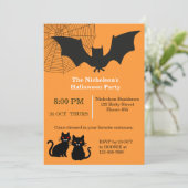 Happy Halloween Batty Cats Party Kaart (Staand voorkant)