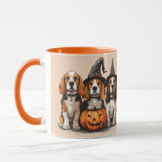 Happy Halloween Beagle Honden Jack O Lantern Mok (Links)