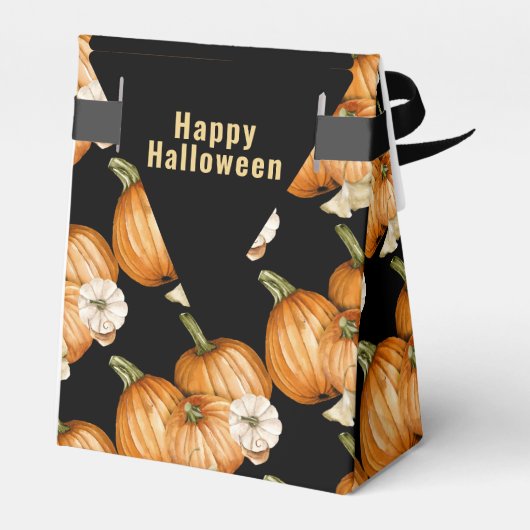 Happy Halloween Beauful Sinaasappel Pumpkins Bedankdoosjes (Achterkant)