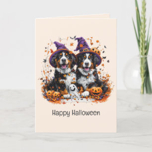 Happy Halloween Berner Mountain Dogs Feestdagen Kaart