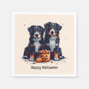 Happy Halloween Berner Mountain Dogs Pumpkin Servet