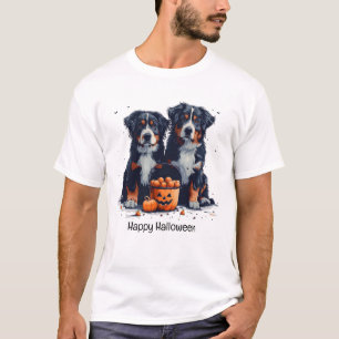 Happy Halloween Berner Mountain Dogs Pumpkin T-shirt
