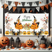 Happy Halloween Bewitching Herfst Pumpkin Black Ca Spandoek