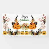 Happy Halloween Bewitching Herfst Pumpkin Black Ca Spandoek (Horizontaal)