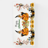 Happy Halloween Bewitching Herfst Pumpkin Black Ca Spandoek (Verticaal)
