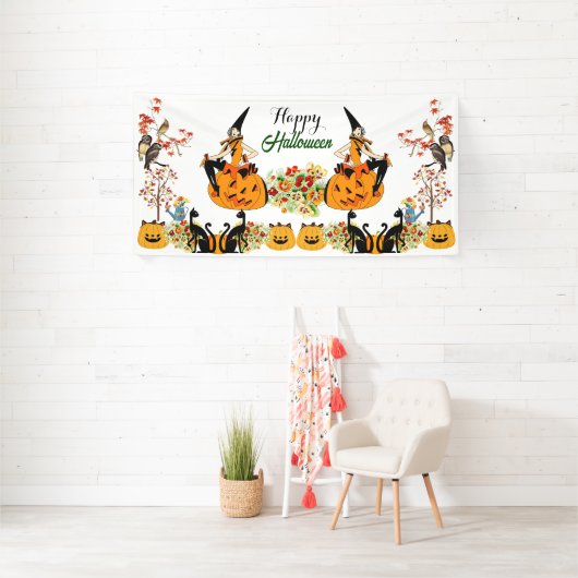 Happy Halloween Bewitching Herfst Pumpkin Black Ca Spandoek (Insitu)