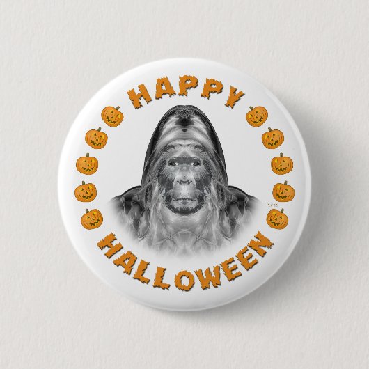 Happy Halloween Bigfoot Ronde Button 5,7 Cm (Voorkant)