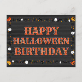 Happy Halloween Birthday Briefkaart