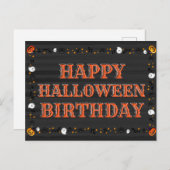 Happy Halloween Birthday Briefkaart (Voorkant / Achterkant)