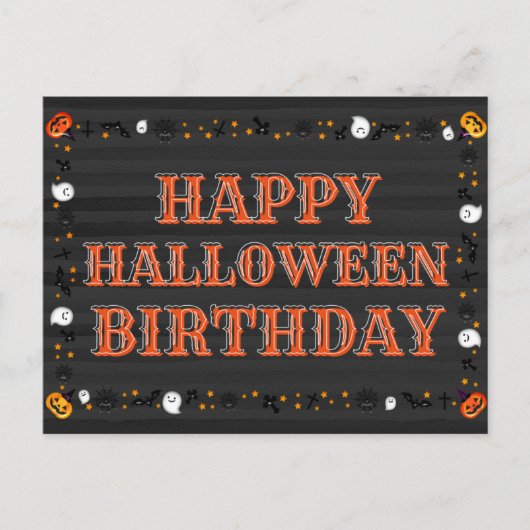 Happy Halloween Birthday Briefkaart (Voorkant)