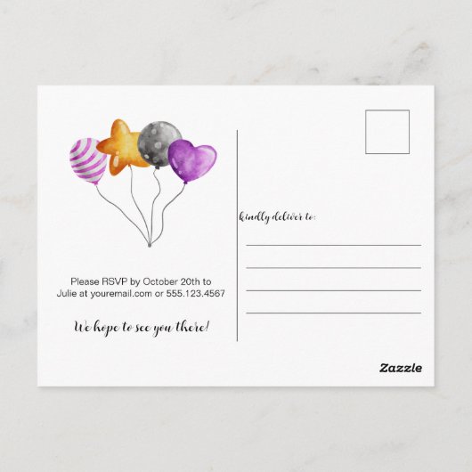 Happy Halloween Birthday - Cat, Pug, Scarecrow Briefkaart (Achterkant)