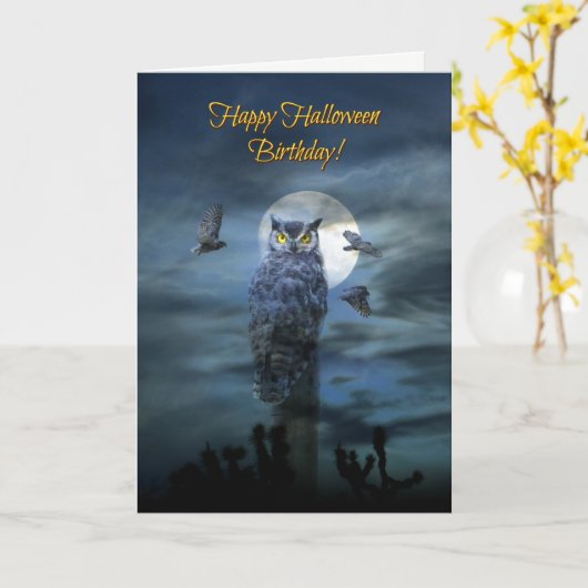 Happy Halloween Birthday Humor Kaart (Gele Bloem)