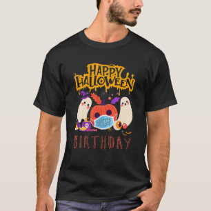 Happy Halloween Birthday Oktober Funny Face Mask P T-shirt